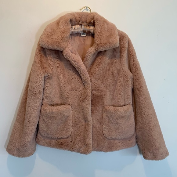 Skye’s The Limit Teddy Faux Fur Blush Jacket - Picture 2 of 7